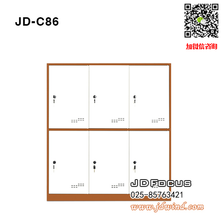 南京咖白书包柜JD-C86钢柜，南京咖白六门书包柜JD-C86，南京钢制六门书包柜JD-C86