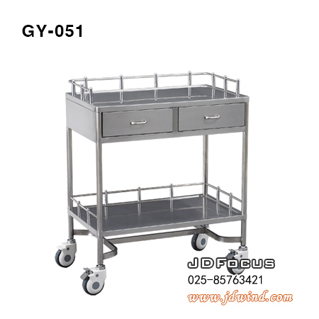 南京治疗车GY-051，南京不锈钢治疗车GY-051，南京医疗推车GY-051