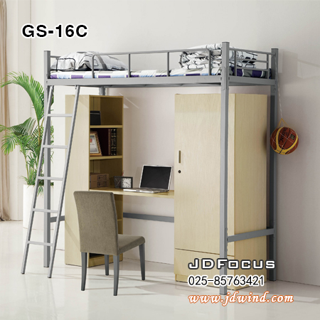 南京组合公寓床+木柜GS-16C,南京钢制公寓床GS-16C